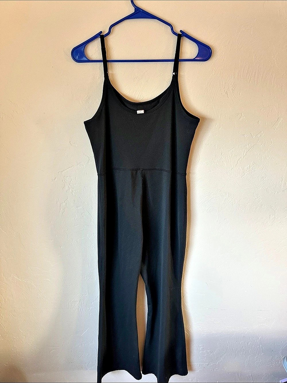 Yogalicious Illusion Rib Scarlett Flare Jumpsuit Black Large